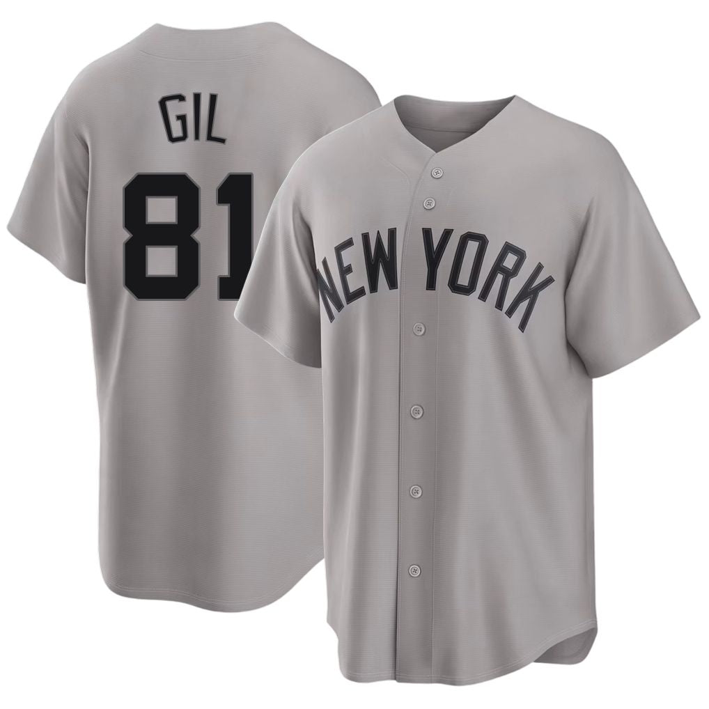 New York #81 Gil Player Baseball Short Sleeve Gray Jersey Luis For Men Women Youth Gift