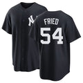 New York #54 Fried Player Baseball Short Sleeve Black Jersey Max For Men Women Youth Gift