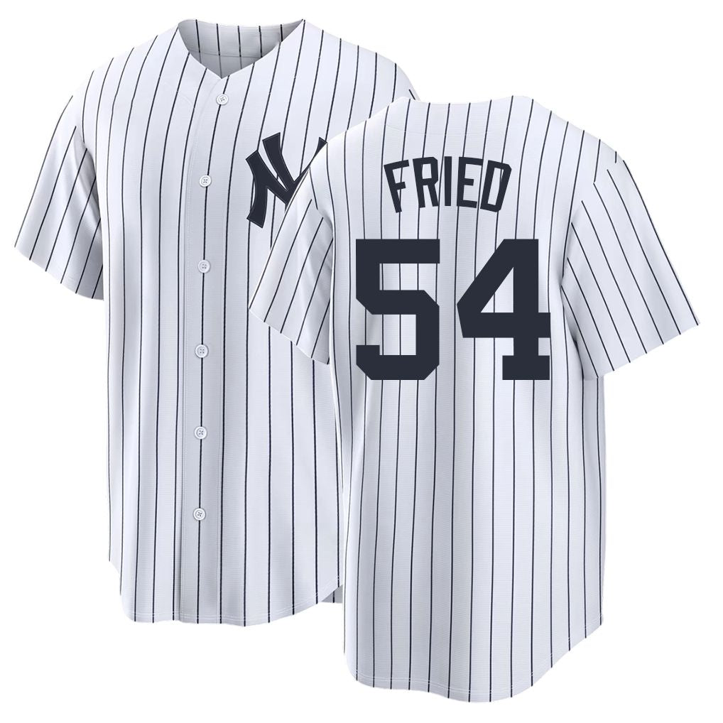 New York #54 Fried Player Baseball Short Sleeve White Jersey Max For Men Women Youth Gift