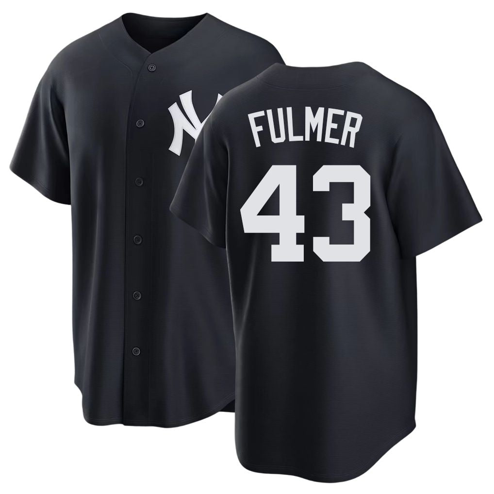 New York #43 Fulmer Player Baseball Short Sleeve Black Jersey Michael For Men Women Youth Gift