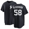 New York #58 Blackburn Player Baseball Short Sleeve Black Jersey Paul For Men Women Youth Gift