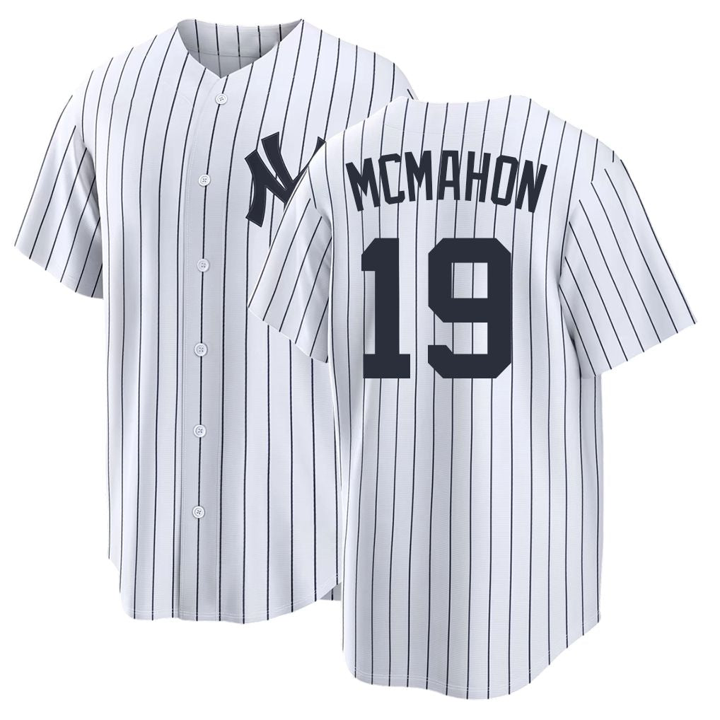 New York #19 McMahon Player Baseball Short Sleeve White Jersey Ryan For Men Women Youth Gift