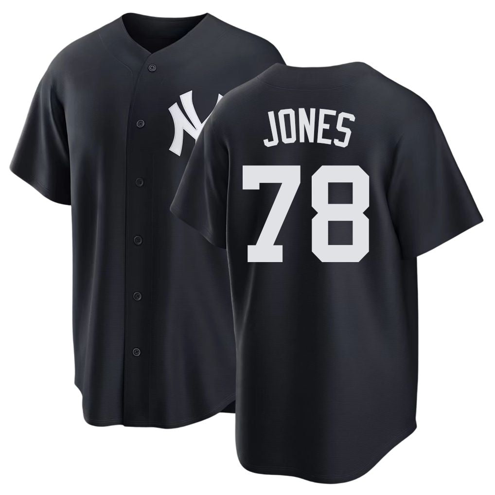 New York #78 Jones Player Baseball Short Sleeve Black Jersey Spencer For Men Women Youth Gift