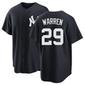 New York #29 Warren Player Baseball Short Sleeve Black Jersey Will For Men Women Youth Gift