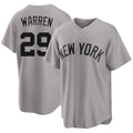 New York #29 Warren Player Baseball Short Sleeve Gray Jersey Will For Men Women Youth Gift