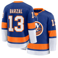 Mens New York #13 Barzal Player Ice hockey Long Sleeve Royal Mathew Jersey
