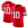 Ohio St. #10 Sayin Player College Football V Neck Short Sleeve Red Jersey Julian For Men Youth Women