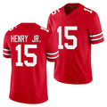 Ohio St. #15 Henry Jr. Player College Football V Neck Short Sleeve Red Jersey Chris For Men Youth Women