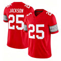 Ohio St. #25 Jackson Player College Football V Neck Short Sleeve Red Jersey Bo For Men Youth Women