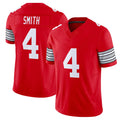 Ohio St. #4 Smith Player College Football V Neck Short Sleeve Red Jersey Jeremiah For Men Youth Women