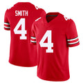 Ohio St. #4 Smith Player College Football V Neck Short Sleeve Red Jersey Jeremiah For Men Youth Women