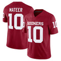 Oklahoma #10 Mateer Player College Football V Neck Short Sleeve Red Jersey John For Men Youth Women