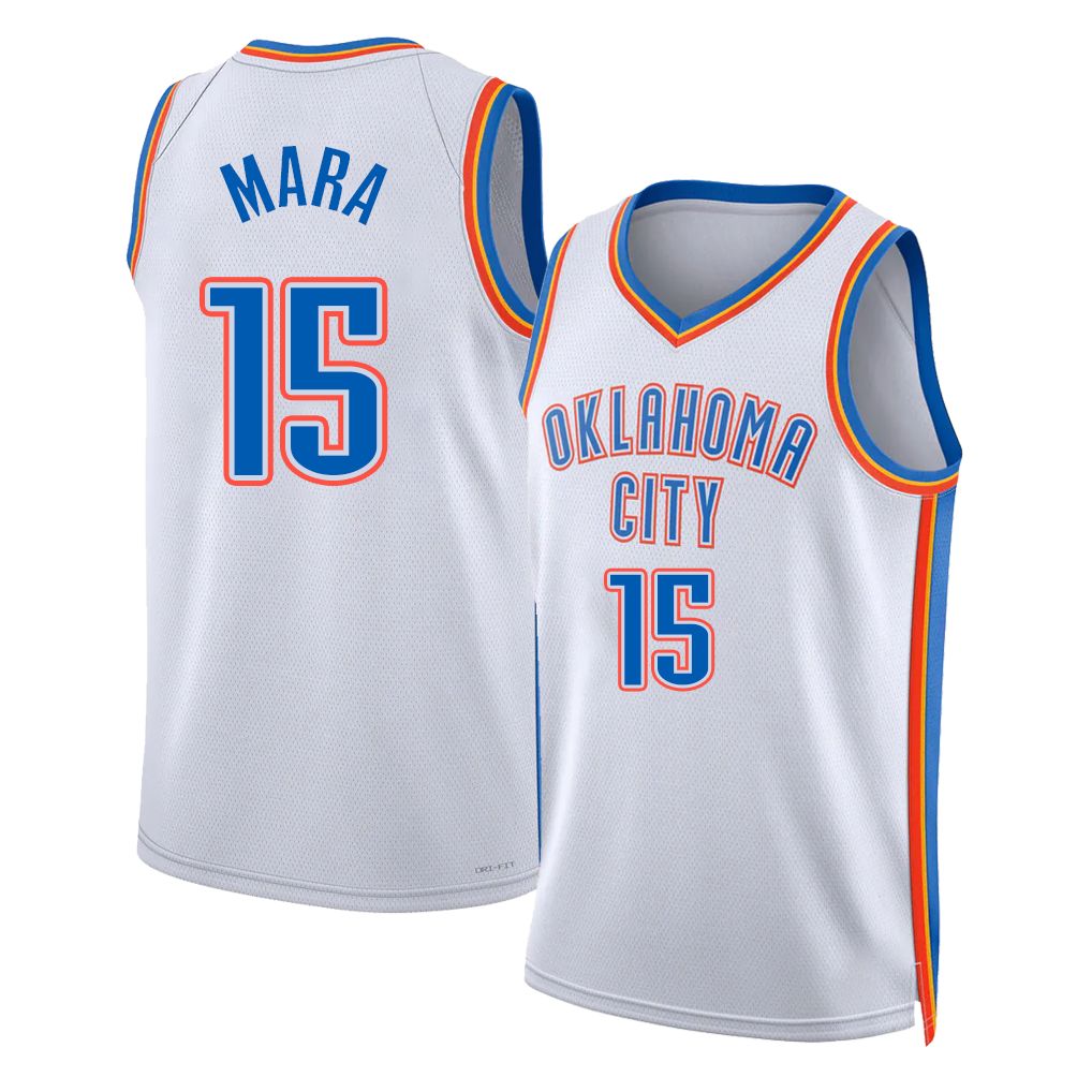 Oklahoma City #15 Mara Player Basketball Sleeveless White Jersey Aday For Adult Youth