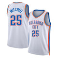 Oklahoma City #25 Mitchell Player Basketball Sleeveless White Jersey Ajay For Adult Youth