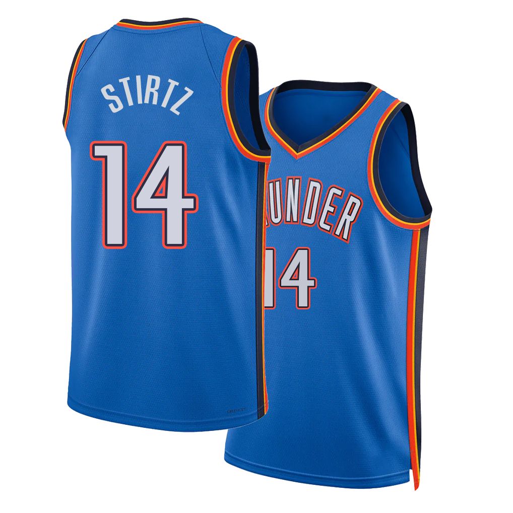 Oklahoma City #14 Stirtz Player Basketball Sleeveless Blue Jersey Bennett For Adult Youth