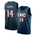 Oklahoma City #14 Stirtz Player Basketball Sleeveless Navy Jersey Bennett For Adult Youth