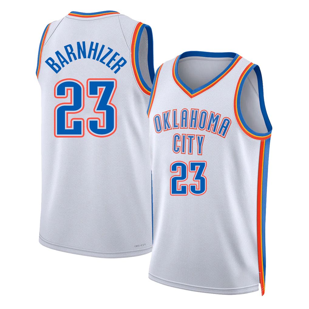 Oklahoma City #23 Barnhizer Player Basketball Sleeveless White Jersey Brooks For Adult Youth