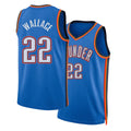 Oklahoma City #22 Wallace Player Basketball Sleeveless Blue Jersey Cason For Adult Youth