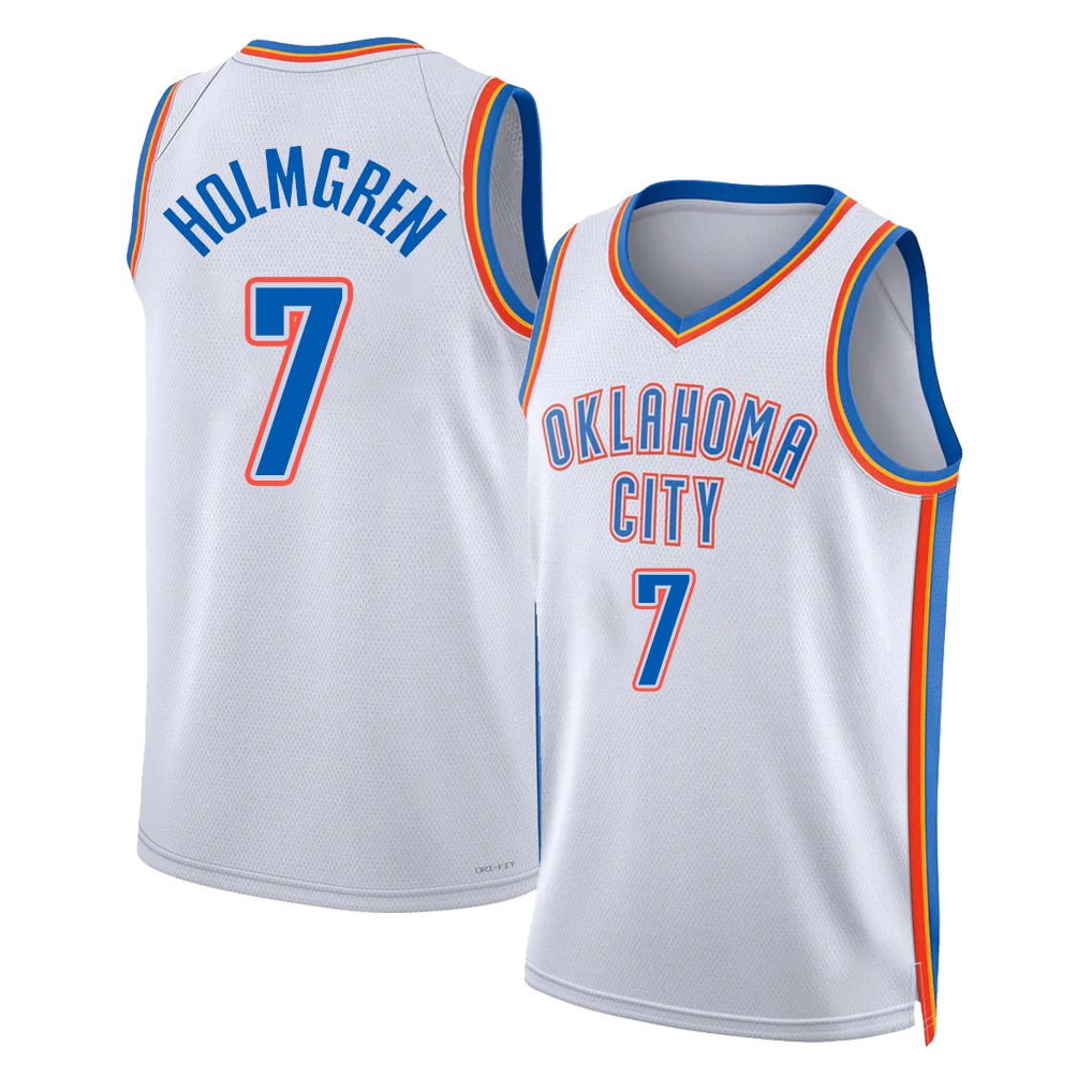 Oklahoma City #7 Holmgren Player Basketball Sleeveless White Jersey Chet For Adult Youth
