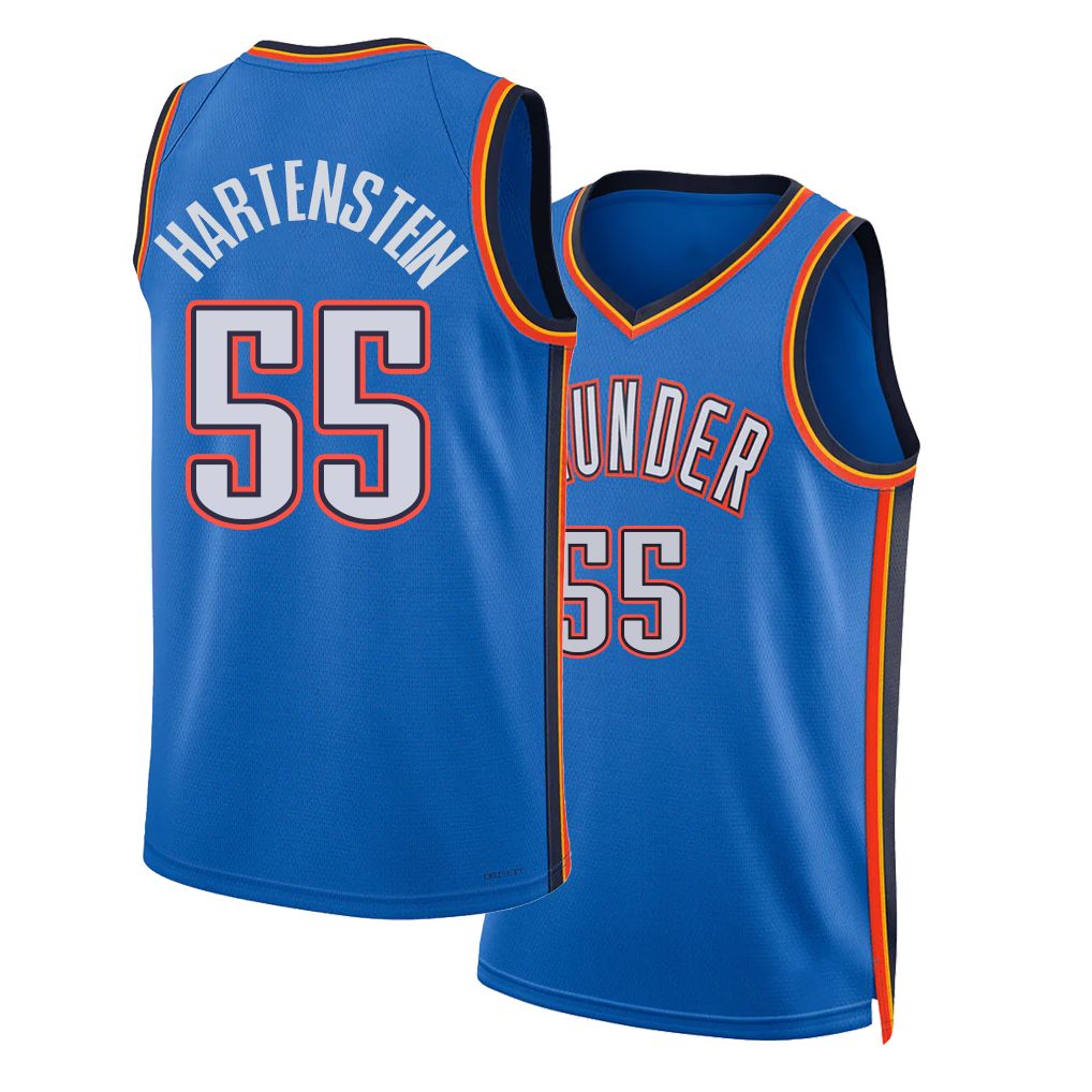 Oklahoma City #55 Hartenstein Player Basketball Sleeveless Blue Jersey Isaiah For Adult Youth