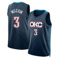 Oklahoma City #3 McCain Player Basketball Sleeveless Navy Jersey Jared For Adult Youth
