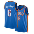 Oklahoma City #6 Williams Player Basketball Sleeveless Blue Jersey Jaylin For Adult Youth