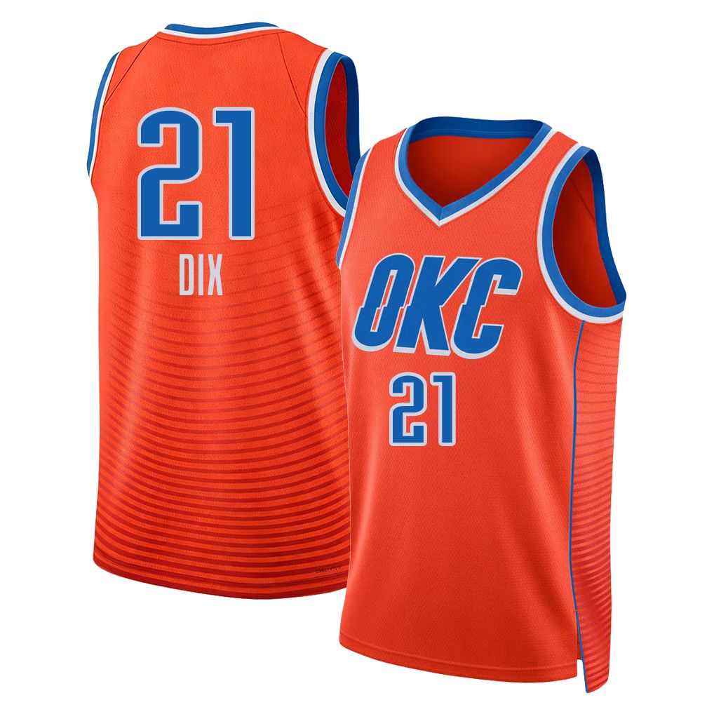 Oklahoma City #21 Dix Player Basketball Sleeveless Orange Jersey Josh For Adult Youth