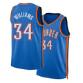 Oklahoma City #34 Williams Player Basketball Sleeveless Blue Jersey Kenrich For Adult Youth