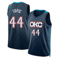 Oklahoma City #44 Topic Player Basketball Sleeveless Navy Jersey Nikola For Adult Youth