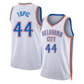 Oklahoma City #44 Topic Player Basketball Sleeveless White Jersey Nikola For Adult Youth