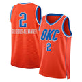 Oklahoma City #2 Gilgeous-Alexander Player Basketball Sleeveless Orange Jersey Shai For Adult Youth