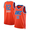 Oklahoma City #12 Sorber Player Basketball Sleeveless Orange Jersey Thomas For Adult Youth