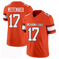 Oklahoma St. #17 Mestemaker Player College Football V Neck Short Sleeve Orange Jersey Drew For Men Youth Women