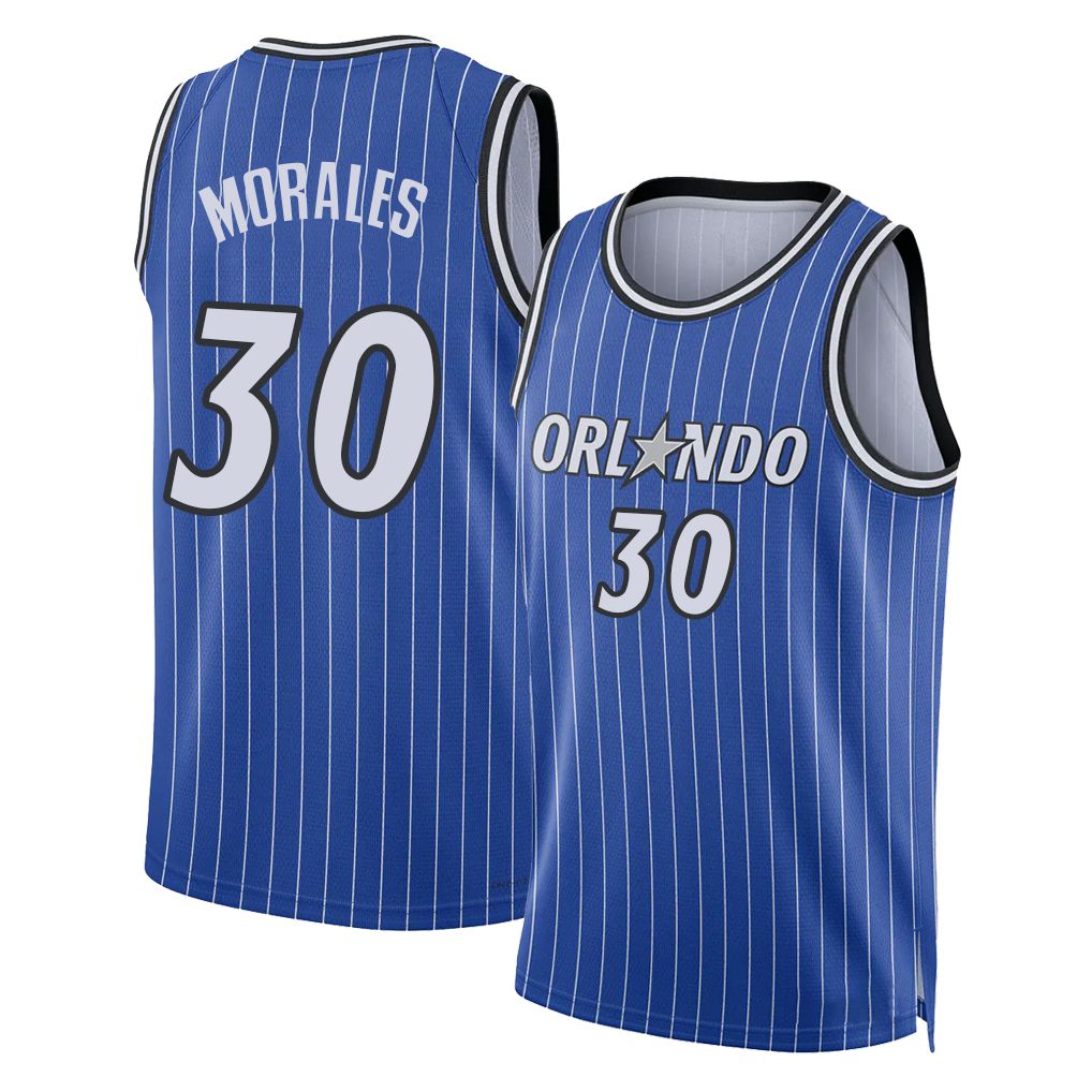 Orlando #30 Morales Player Basketball Sleeveless Blue Jersey Alex For Adult Youth