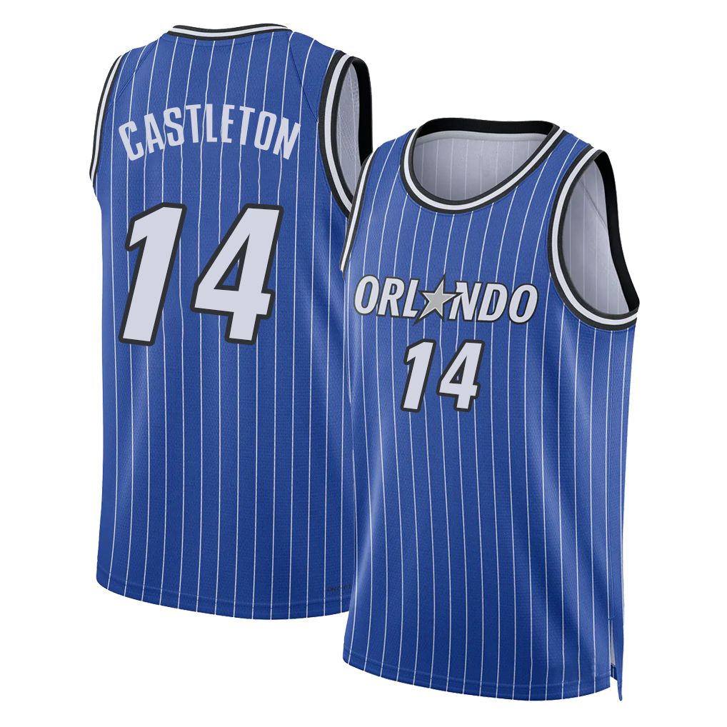 Orlando #14 Castleton Player Basketball Sleeveless Blue Jersey Colin For Adult Youth
