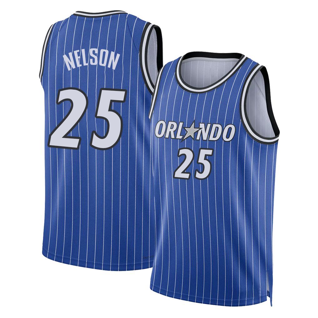 Orlando #25 Nelson Player Basketball Sleeveless Blue Jersey Izaiyah For Adult Youth