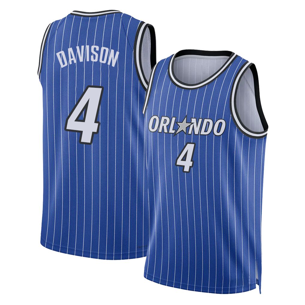 Orlando #4 Davison Player Basketball Sleeveless Blue Jersey JD For Adult Youth