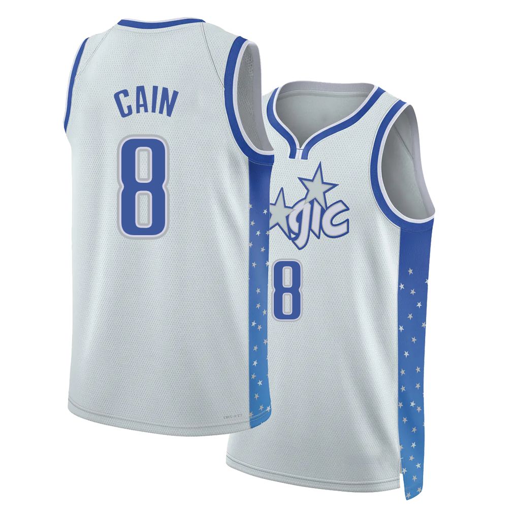 Orlando #8 Cain Player Basketball Sleeveless Silver Jersey Jamal For Adult Youth