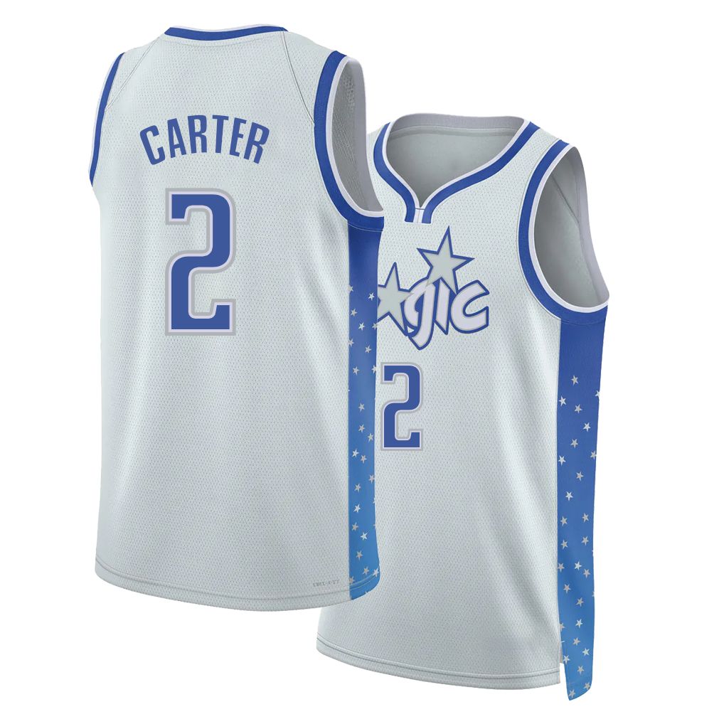 Orlando #2 Carter Player Basketball Sleeveless Silver Jersey Jevon For Adult Youth