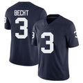 Penn St. #3 Becht Player College Football V Neck Short Sleeve Navy Jersey Rocco For Men Youth Women