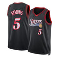 Philadelphia #5 Simons Player Basketball Sleeveless Black Jersey Anfernee For Adult Youth