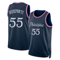 Philadelphia #55 Hukporti Player Basketball Sleeveless Navy Jersey Ariel For Adult Youth