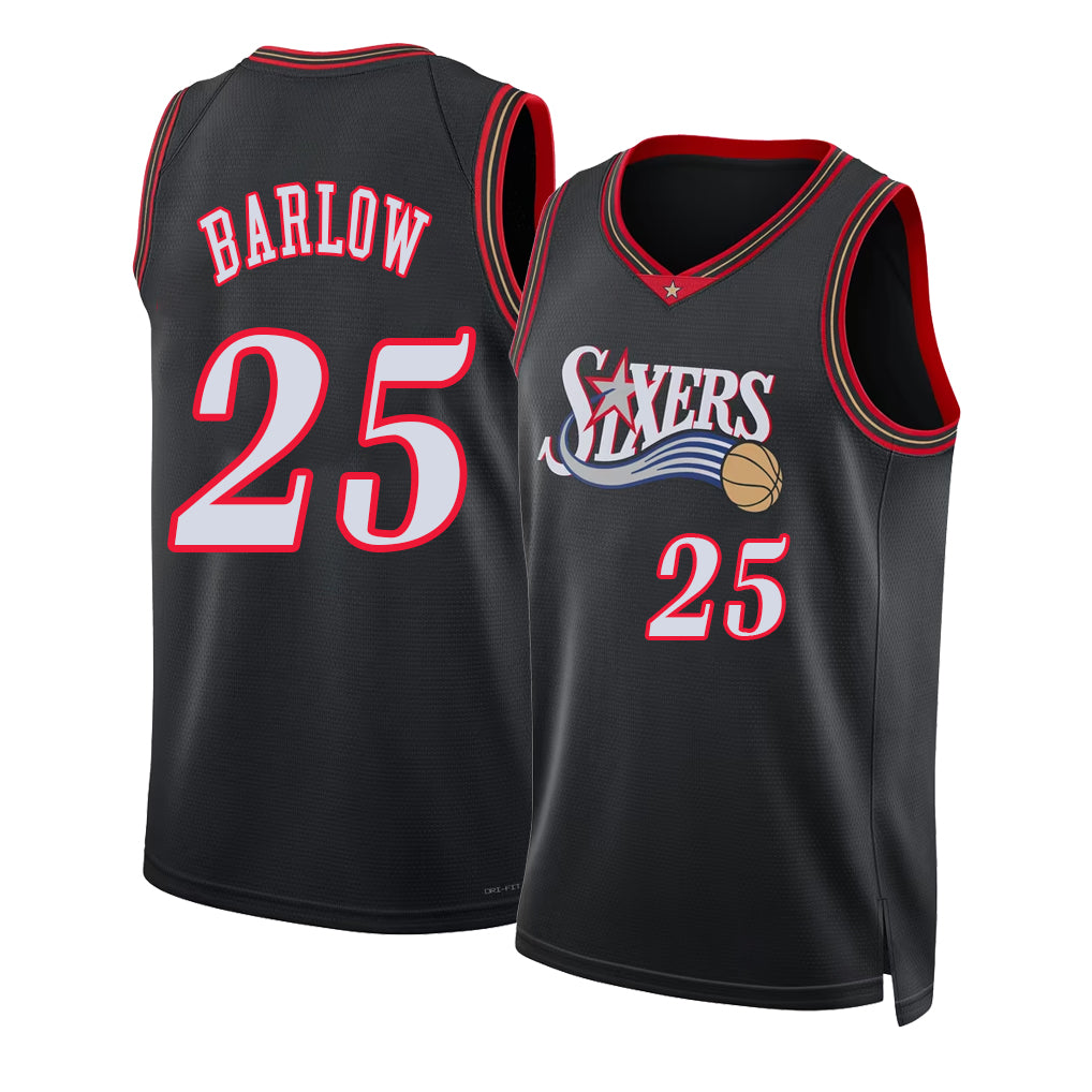 Philadelphia #25 Barlow Player Basketball Sleeveless Black Jersey Dominick For Adult Youth