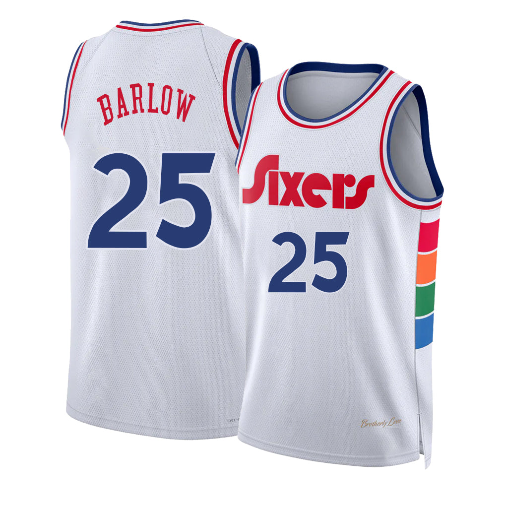 Philadelphia #25 Barlow Player Basketball Sleeveless White Jersey Dominick For Adult Youth