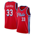 Philadelphia #33 Walker Player Basketball Sleeveless Red Jersey Jabari For Adult Youth