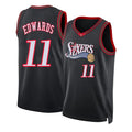 Philadelphia #11 Edwards Player Basketball Sleeveless Black Jersey Justin For Adult Youth