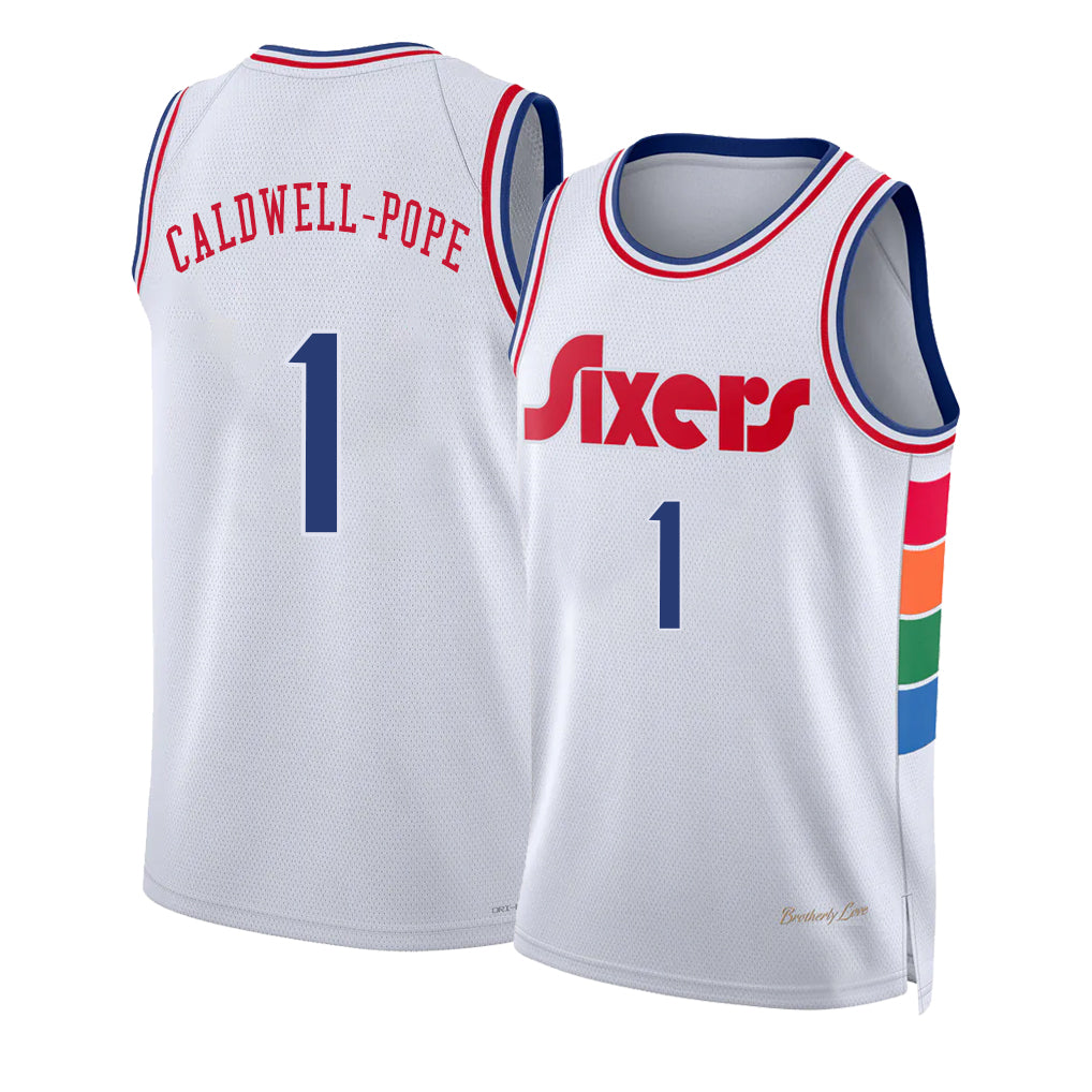 Philadelphia #1 Caldwell-Pope Player Basketball Sleeveless White Jersey Kentavious For Adult Youth