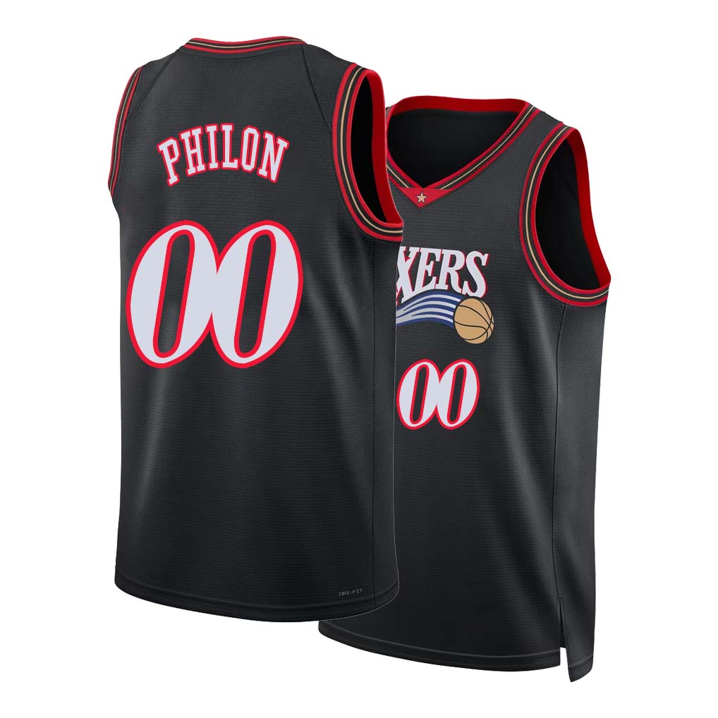 Philadelphia #00 Philon Player Basketball Sleeveless Black Jersey Labaron For Adult Youth