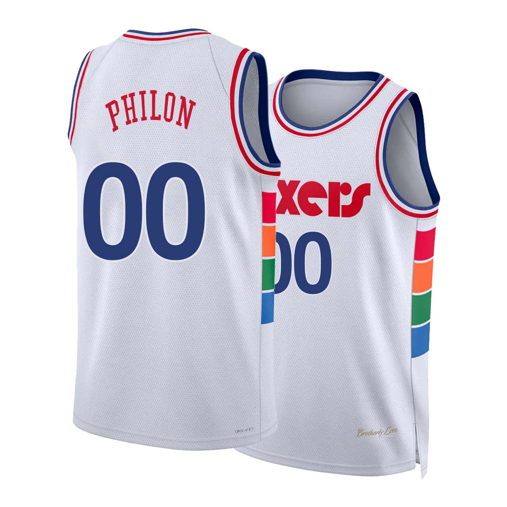 Philadelphia #00 Philon Player Basketball Sleeveless White Jersey Labaron For Adult Youth