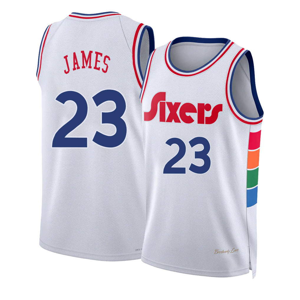 Philadelphia #23 James Player Basketball Sleeveless White Jersey LeBron For Adult Youth